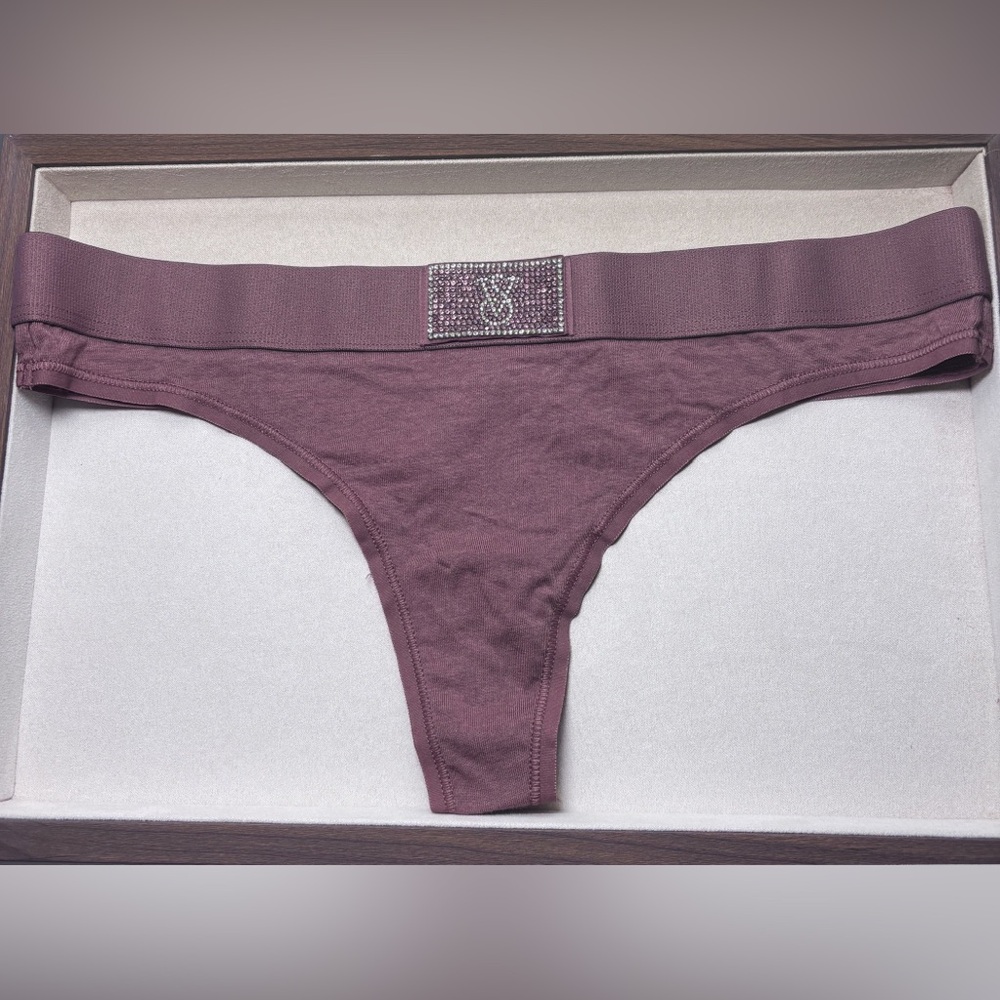 Victoria’s Secret Set of 6 Shine Logo Underwear Thongs Pink Black Size M NWT - Picture 4 of 13